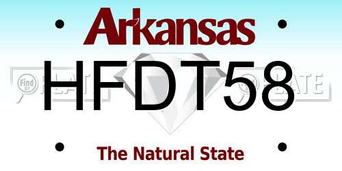 HFDT58 Arkansas License Plate
