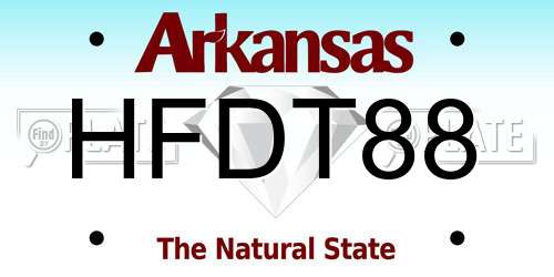 HFDT88 Arkansas License Plate
