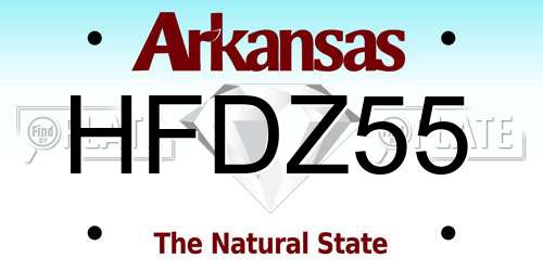 HFDZ55 Arkansas License Plate