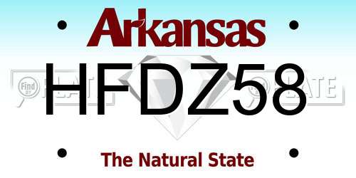 HFDZ58 Arkansas License Plate