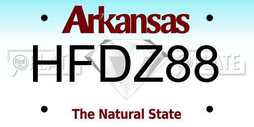 HFDZ88 Arkansas License Plate