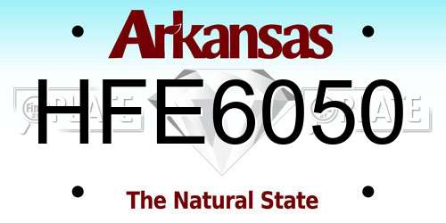 HFE6050 Arkansas License Plate