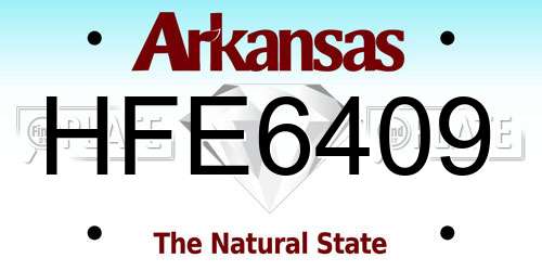HFE6409 Arkansas License Plate