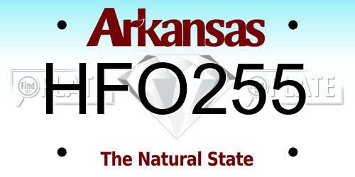 HFO255 Arkansas License Plate