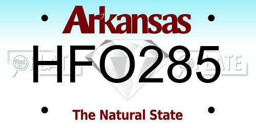 HFO285 Arkansas License Plate