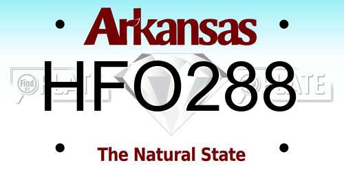 HFO288 Arkansas License Plate