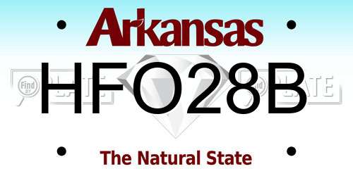 HFO28B Arkansas License Plate