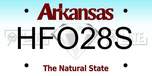 HFO28S Arkansas License Plate
