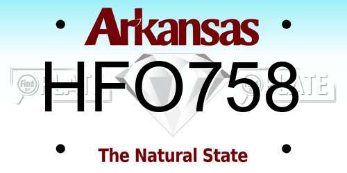 HFO758 Arkansas License Plate
