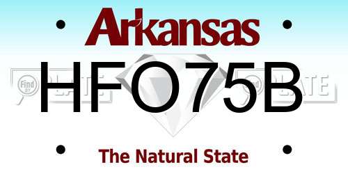 HFO75B Arkansas License Plate