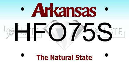 HFO75S Arkansas License Plate