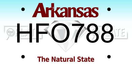 HFO788 Arkansas License Plate
