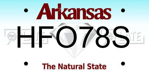 HFO78S Arkansas License Plate