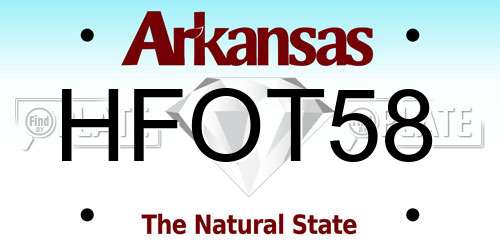 HFOT58 Arkansas License Plate