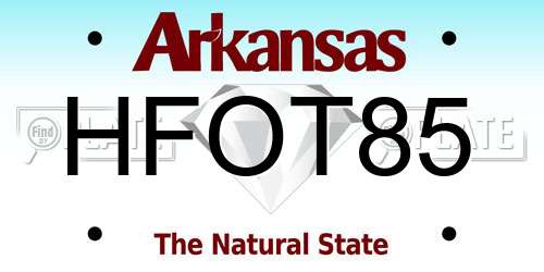 HFOT85 Arkansas License Plate