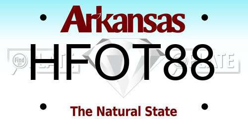 HFOT88 Arkansas License Plate