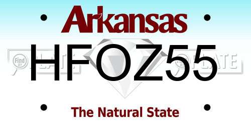 HFOZ55 Arkansas License Plate