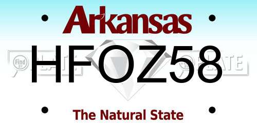 HFOZ58 Arkansas License Plate