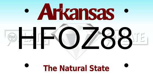 HFOZ88 Arkansas License Plate