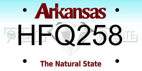 HFQ258 Arkansas License Plate