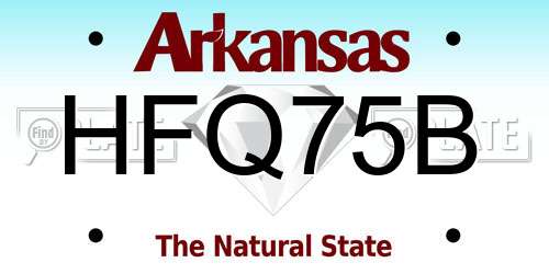 HFQ75B Arkansas License Plate