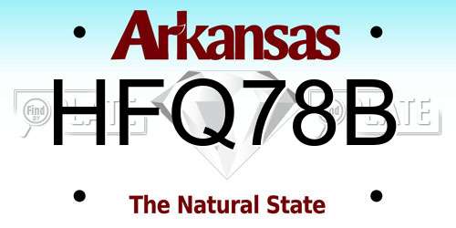 HFQ78B Arkansas License Plate