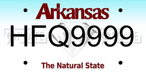 HFQ9999 Arkansas License Plate