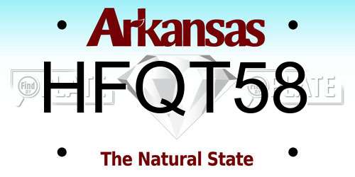 HFQT58 Arkansas License Plate