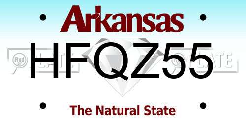 HFQZ55 Arkansas License Plate