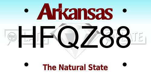 HFQZ88 Arkansas License Plate