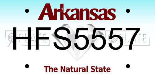 HFS5557 Arkansas License Plate
