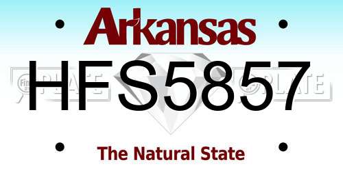 HFS5857 Arkansas License Plate