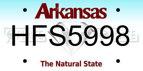 HFS5998 Arkansas License Plate