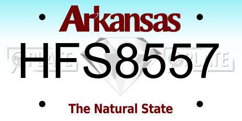 HFS8557 Arkansas License Plate
