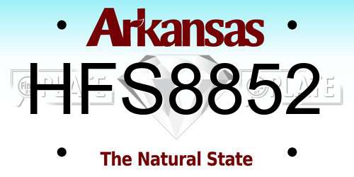 HFS8852 Arkansas License Plate