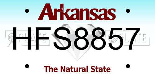 HFS8857 Arkansas License Plate