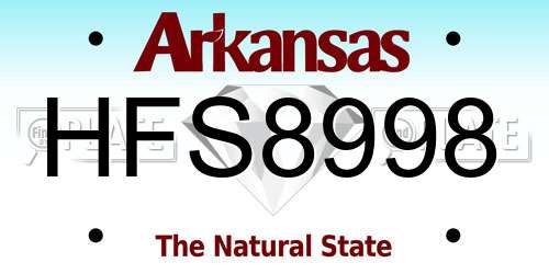 HFS8998 Arkansas License Plate