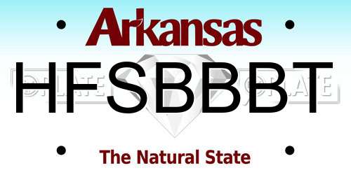 HFSBBBT Arkansas License Plate