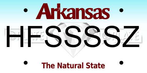 HFSSSSZ Arkansas License Plate