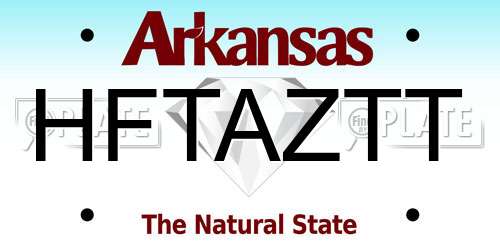 HFTAZTT Arkansas License Plate