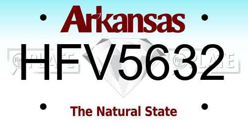 HFV5632 Arkansas License Plate