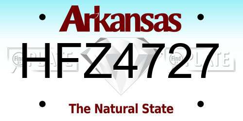 HFZ4727 Arkansas License Plate