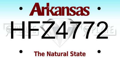 HFZ4772 Arkansas License Plate