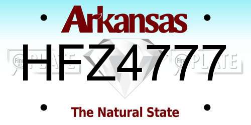 HFZ4777 Arkansas License Plate
