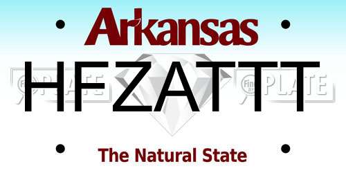 HFZATTT Arkansas License Plate