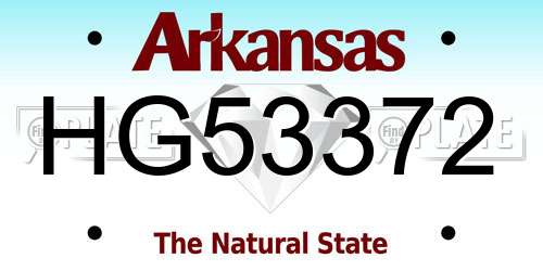 HG53372 Arkansas License Plate