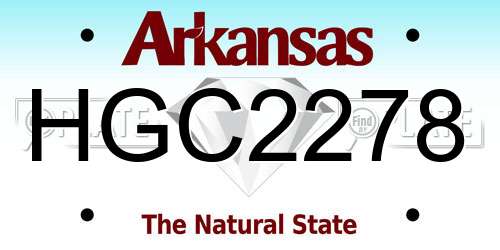 HGC2278 Arkansas License Plate