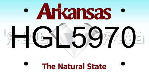 HGL5970 Arkansas License Plate