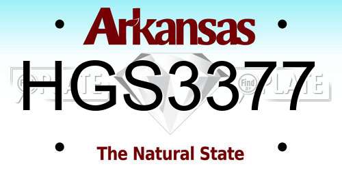 HGS3377 Arkansas License Plate