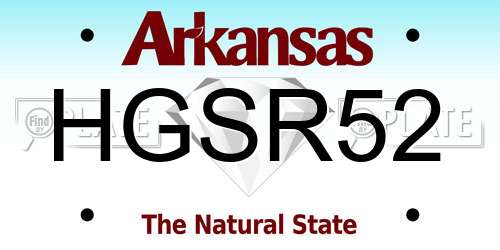 HGSR52 Arkansas License Plate
